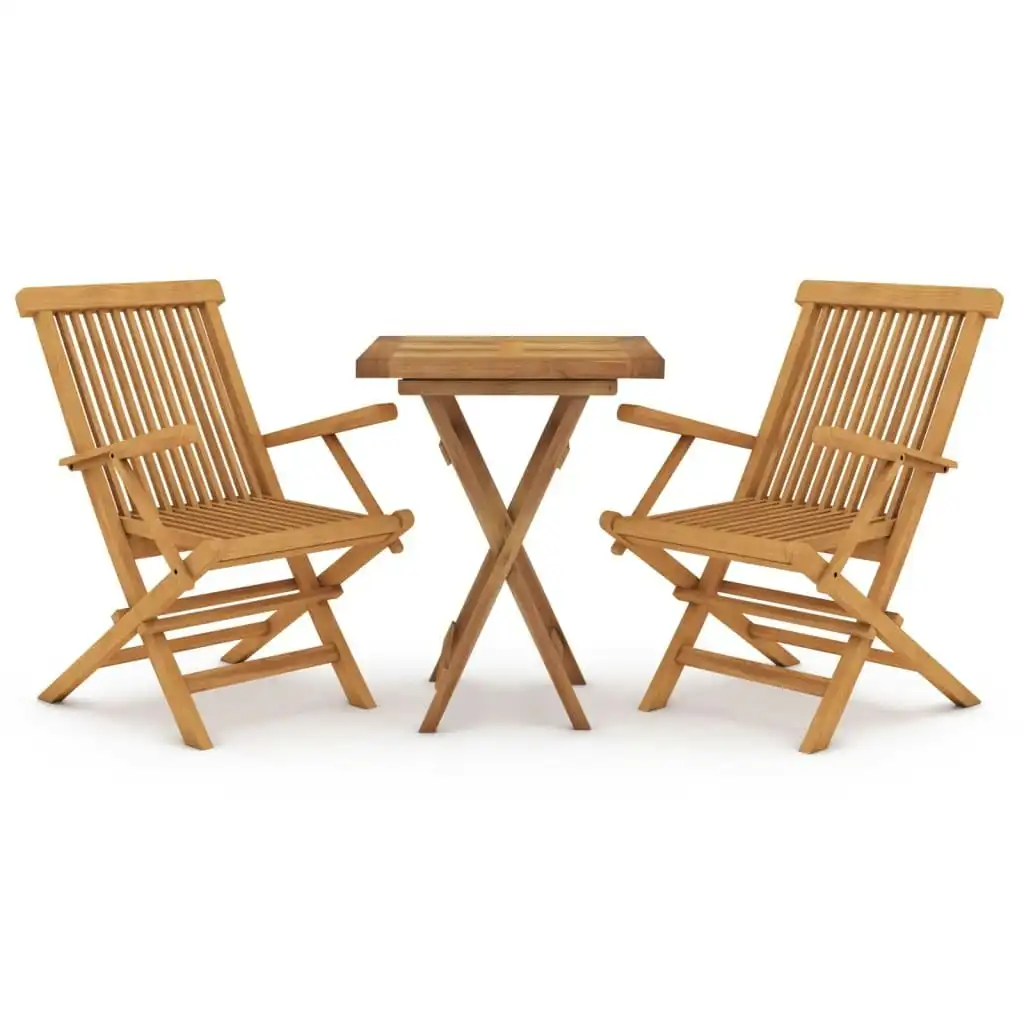 3 Piece Garden Dining Set Solid Wood Teak 3087189