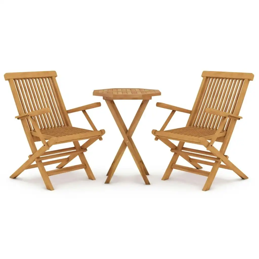 3 Piece Garden Dining Set Solid Wood Teak 3087191