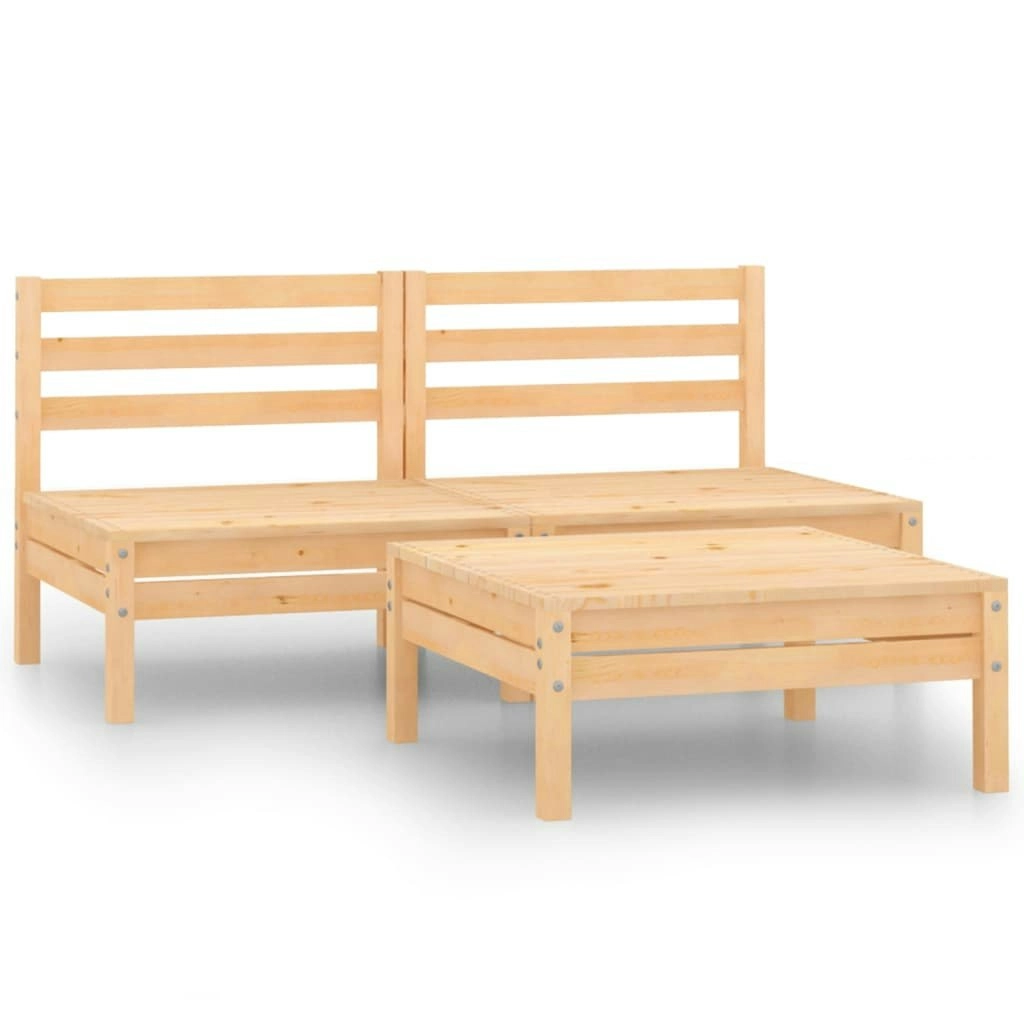 3 Piece Garden Lounge Set Solid Pinewood 806612