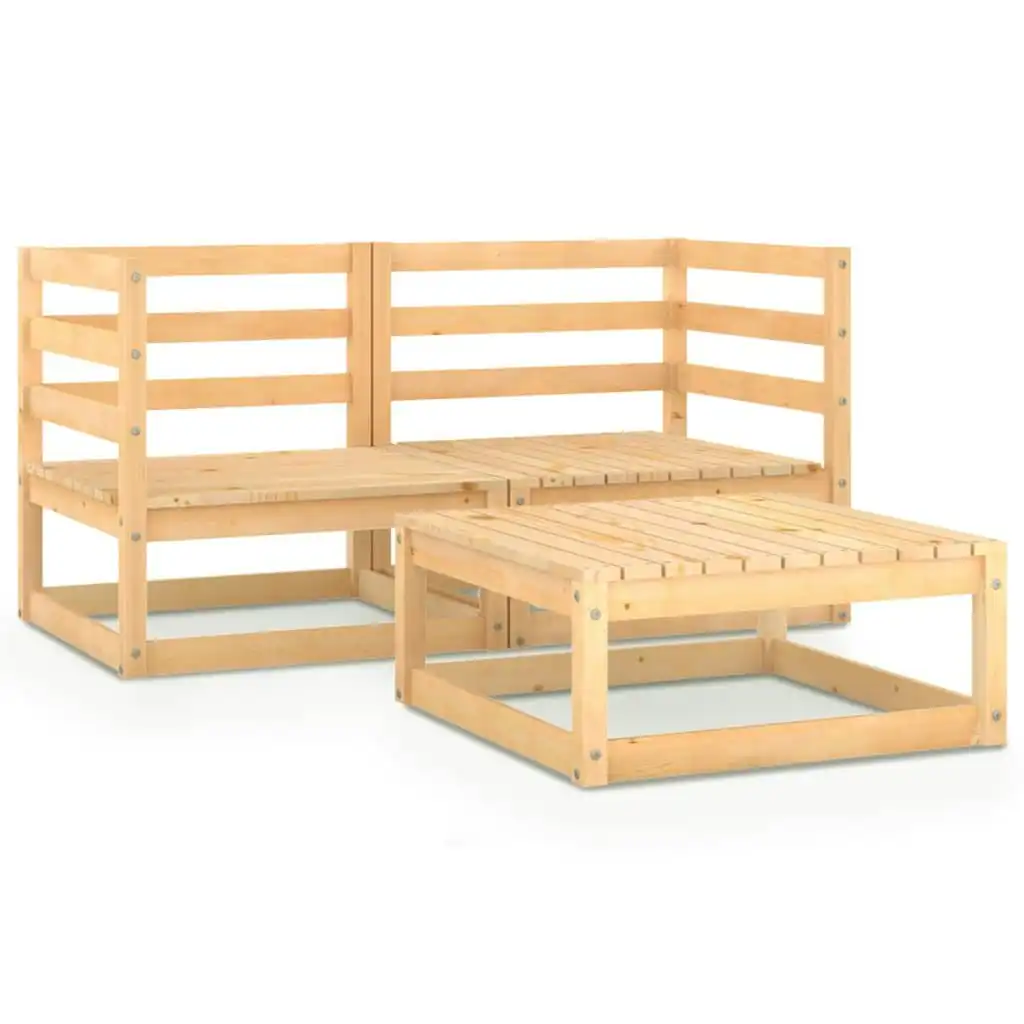 3 Piece Garden Lounge Set Solid Pinewood 3075249