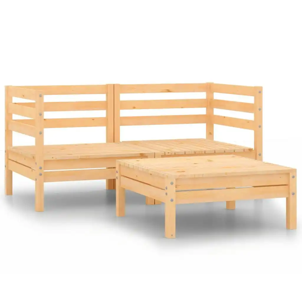 3 Piece Garden Lounge Set Solid Pinewood 3082392