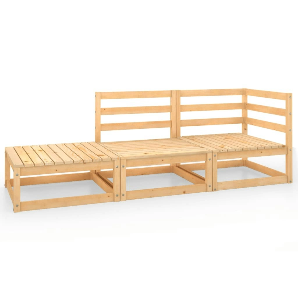 3 Piece Garden Lounge Set Solid Pinewood 3075469