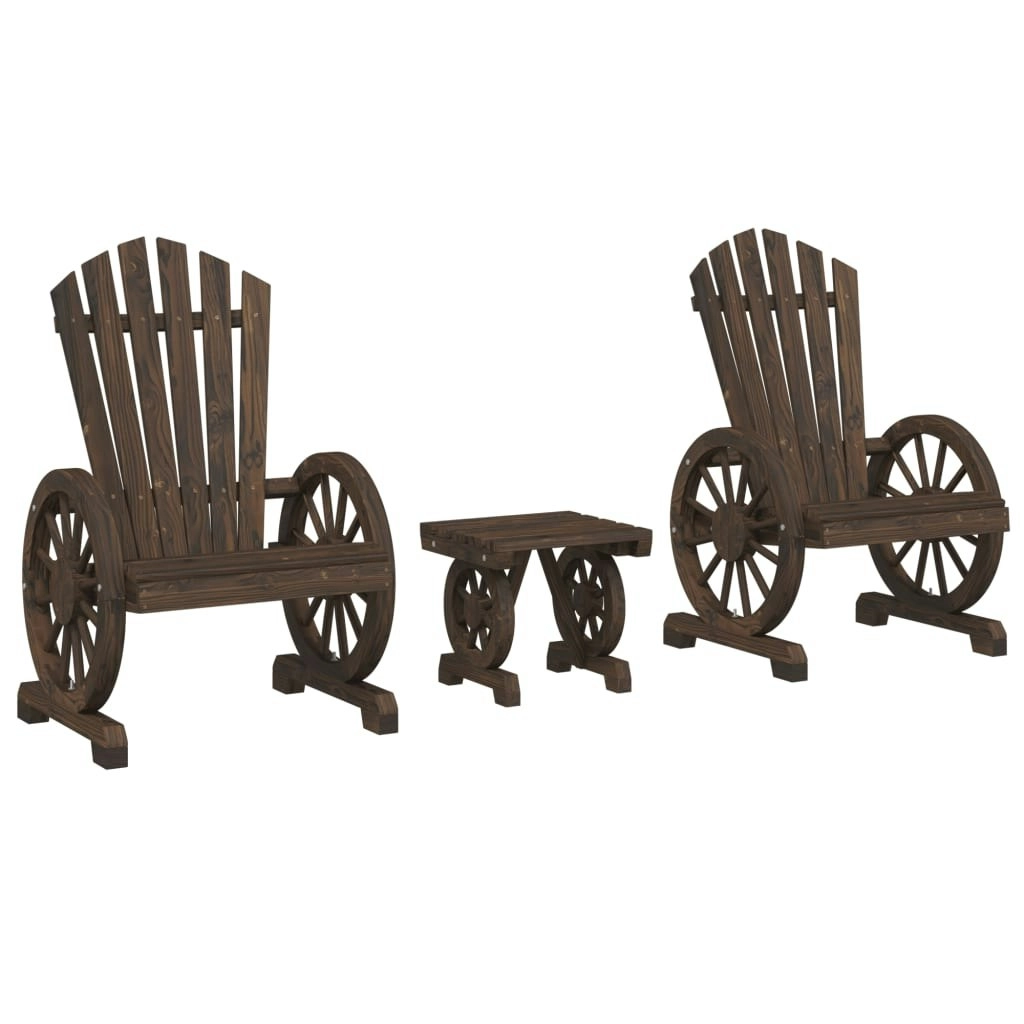 3 Piece Garden Lounge Set Solid Wood Fir 3207122