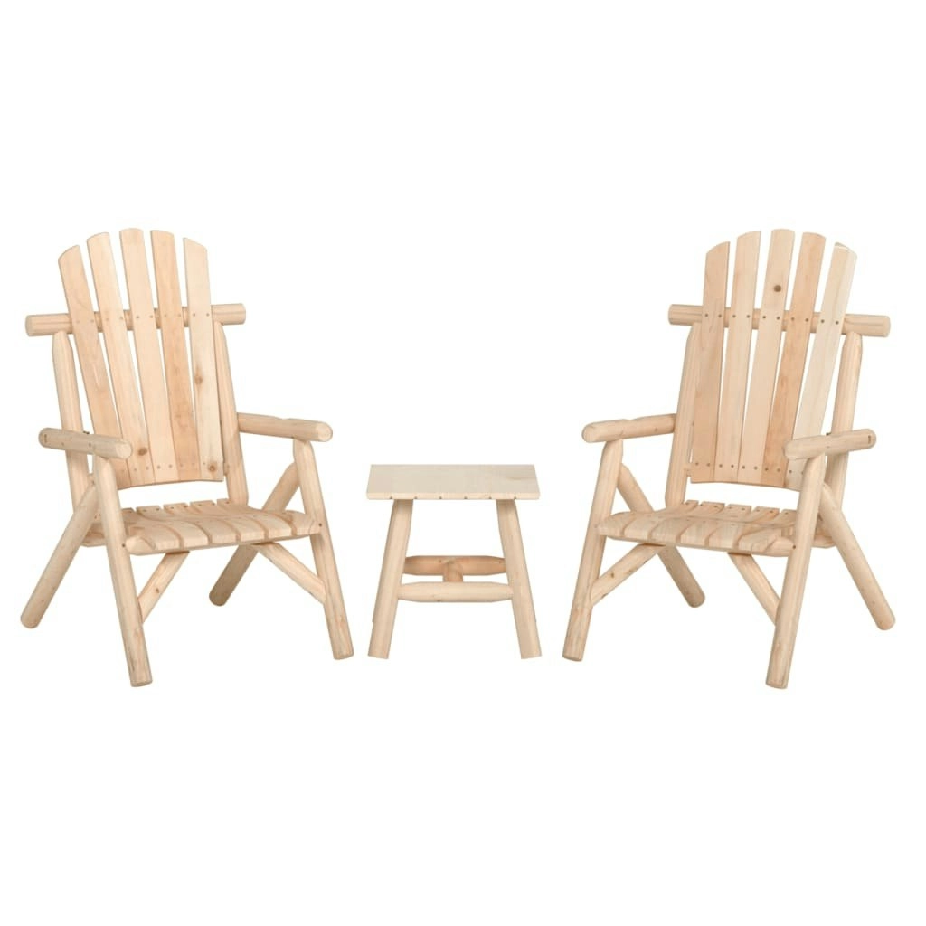 3 Piece Garden Lounge Set Solid Wood Spruce 3185511