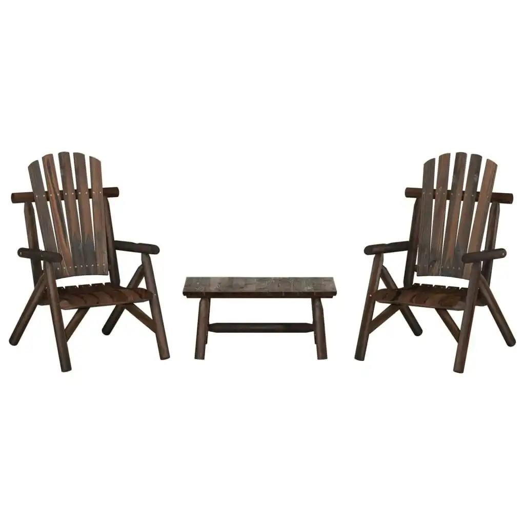 3 Piece Garden Lounge Set Solid Wood Spruce 3185522