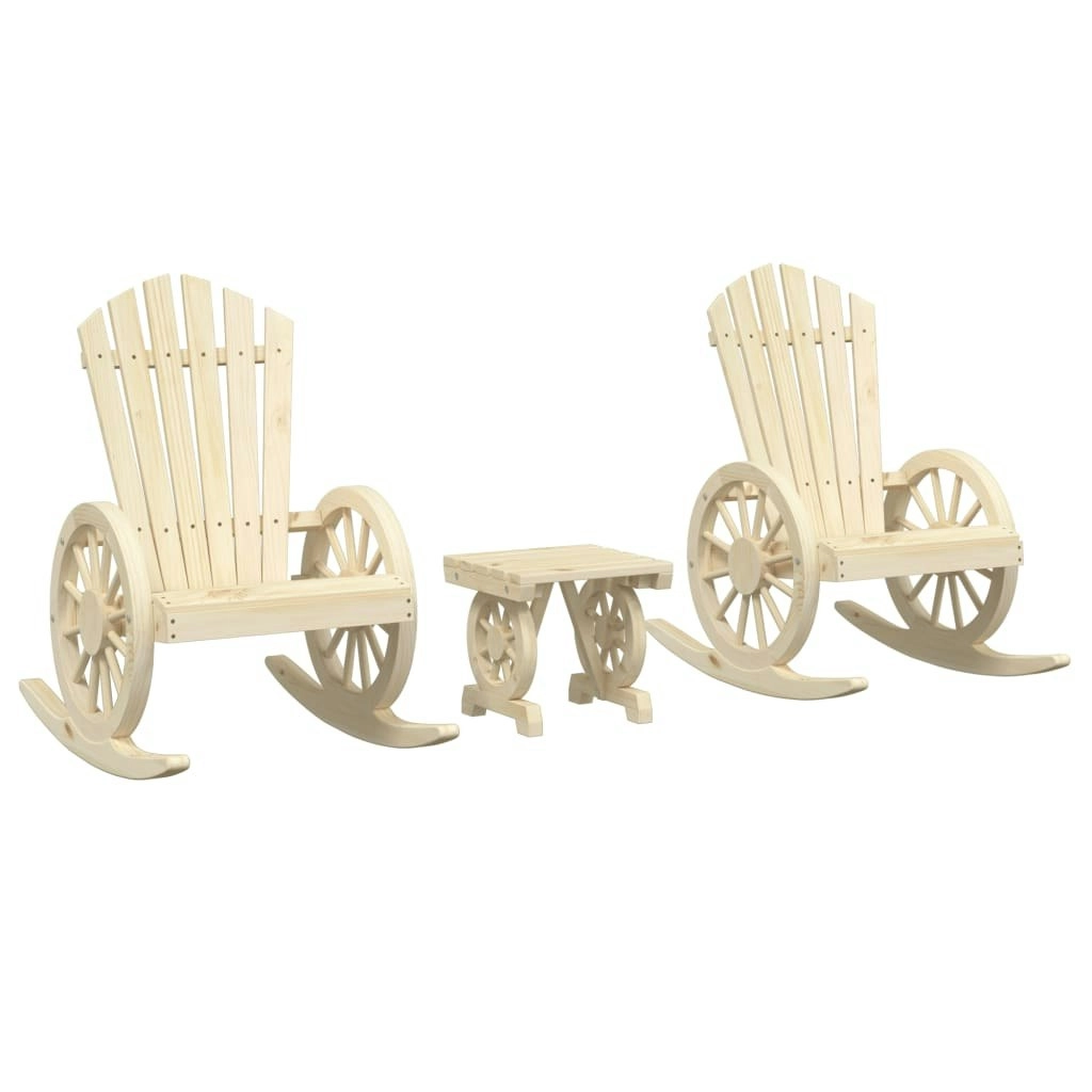 3 Piece Garden Lounge Set Solid Wood Fir 3207123