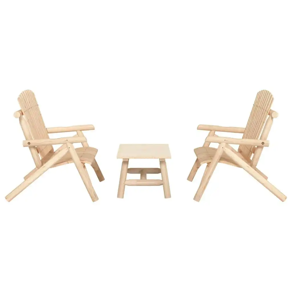 3 Piece Garden Lounge Set Solid Wood Spruce 3185515