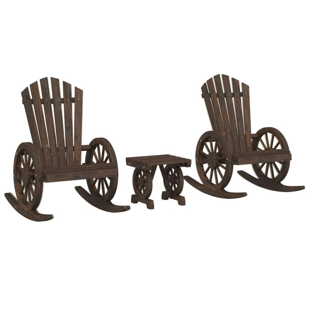 3 Piece Garden Lounge Set Solid Wood Fir 3207124