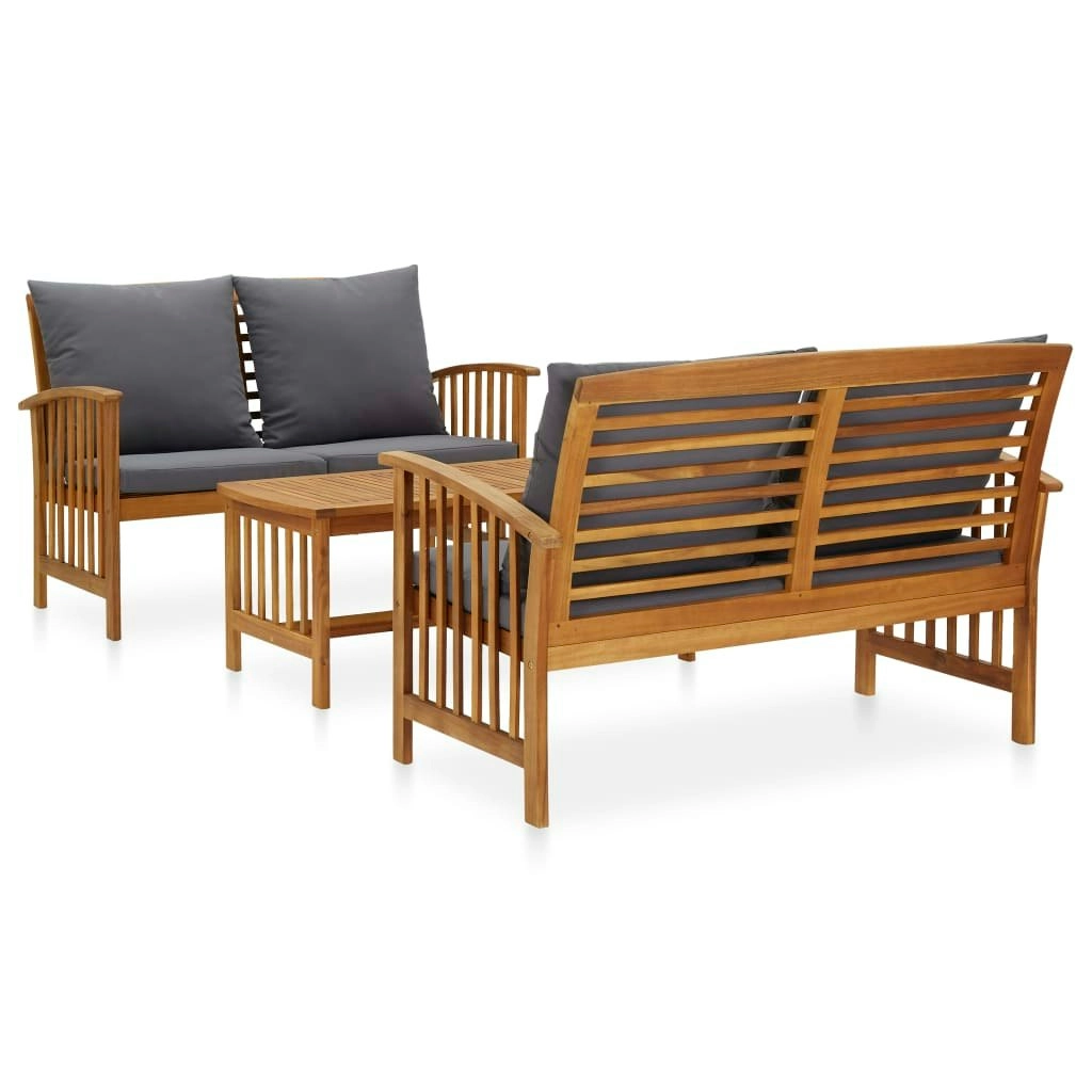 3 Piece Garden Lounge Set with Cushions Solid Acacia Wood (310261+310264) 3057980