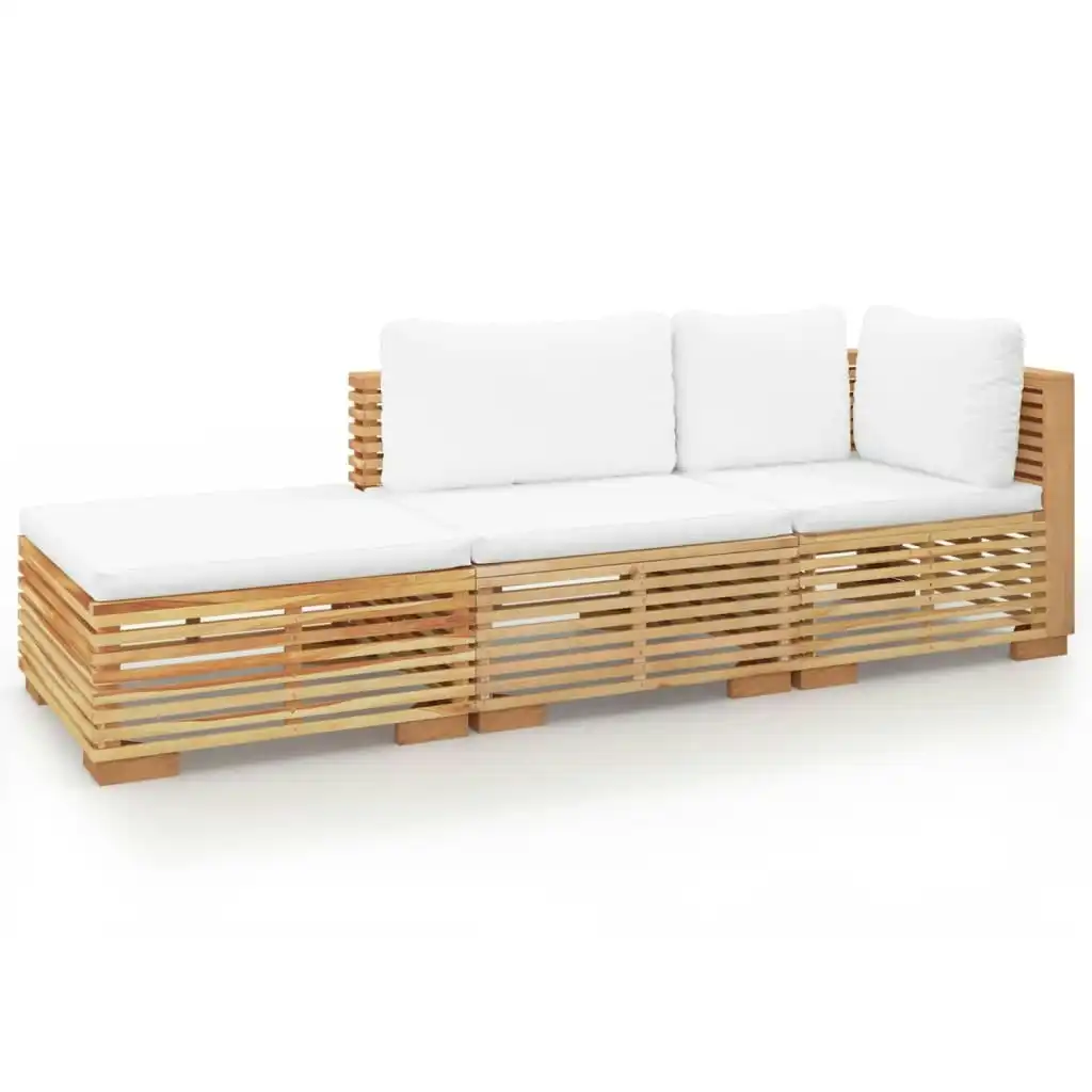 3 Piece Garden Lounge Set with Cushions Solid Wood Teak 3100905