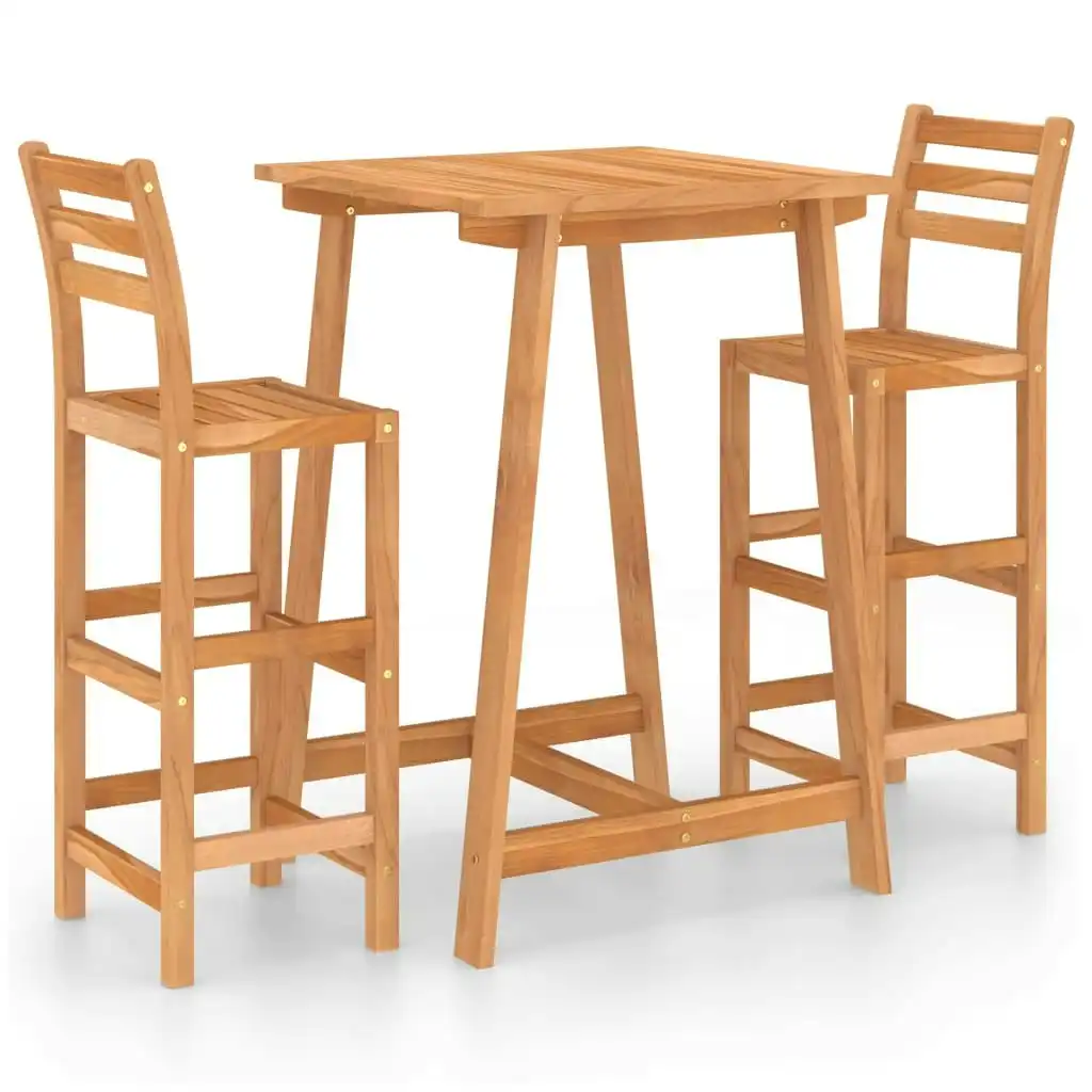 3 Piece Outdoor Bar Set Solid Acacia Wood 3057848