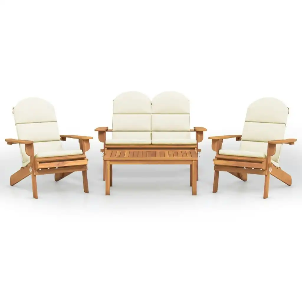 4 Piece Adirondack Garden Lounge Set Solid Wood Acacia 3152131