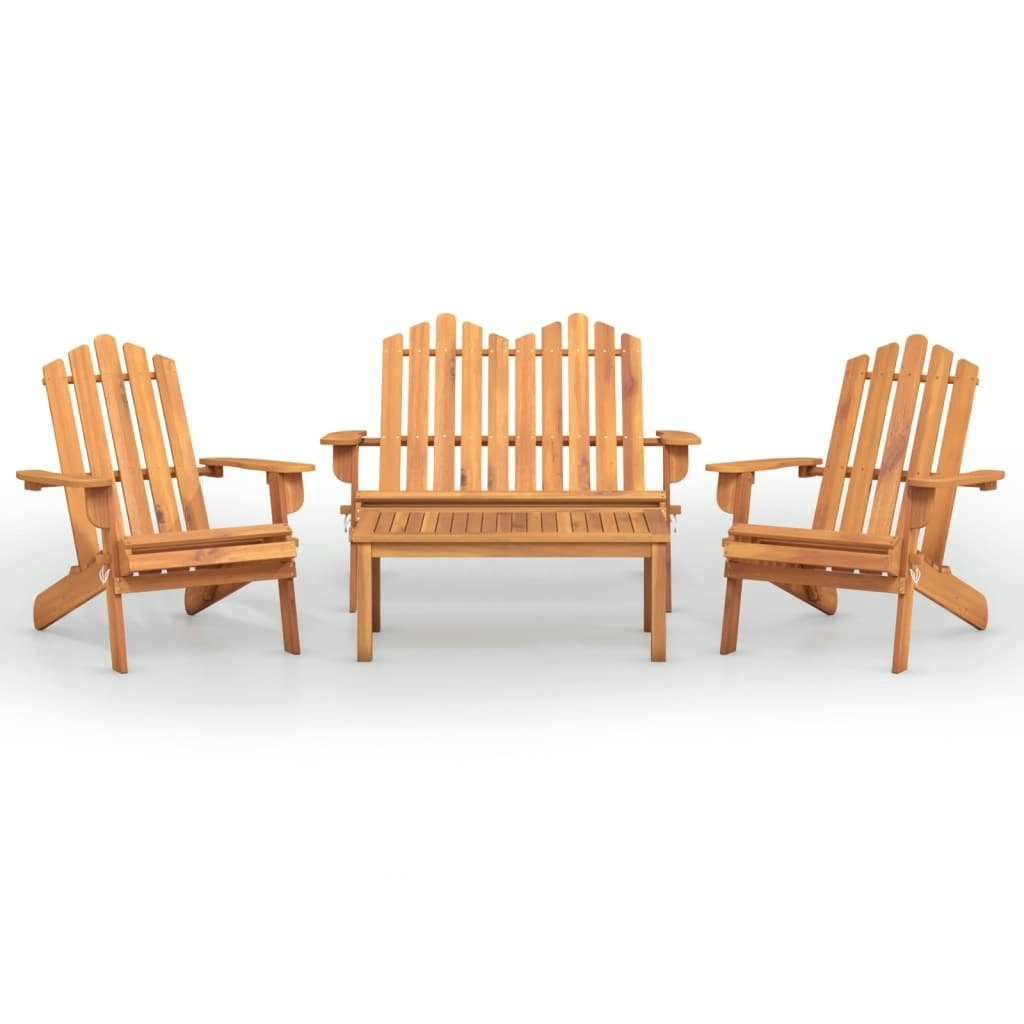 4 Piece Adirondack Garden Lounge Set Solid Wood Acacia 3152130