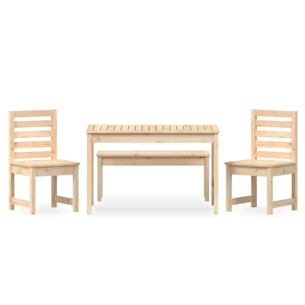 4 Piece Garden Dining Set Solid Wood Pine 3154701