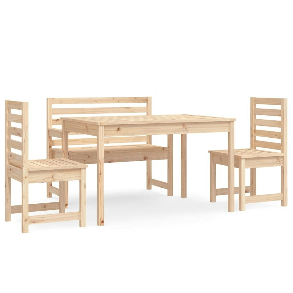 4 Piece Garden Dining Set Solid Wood Pine 3154689