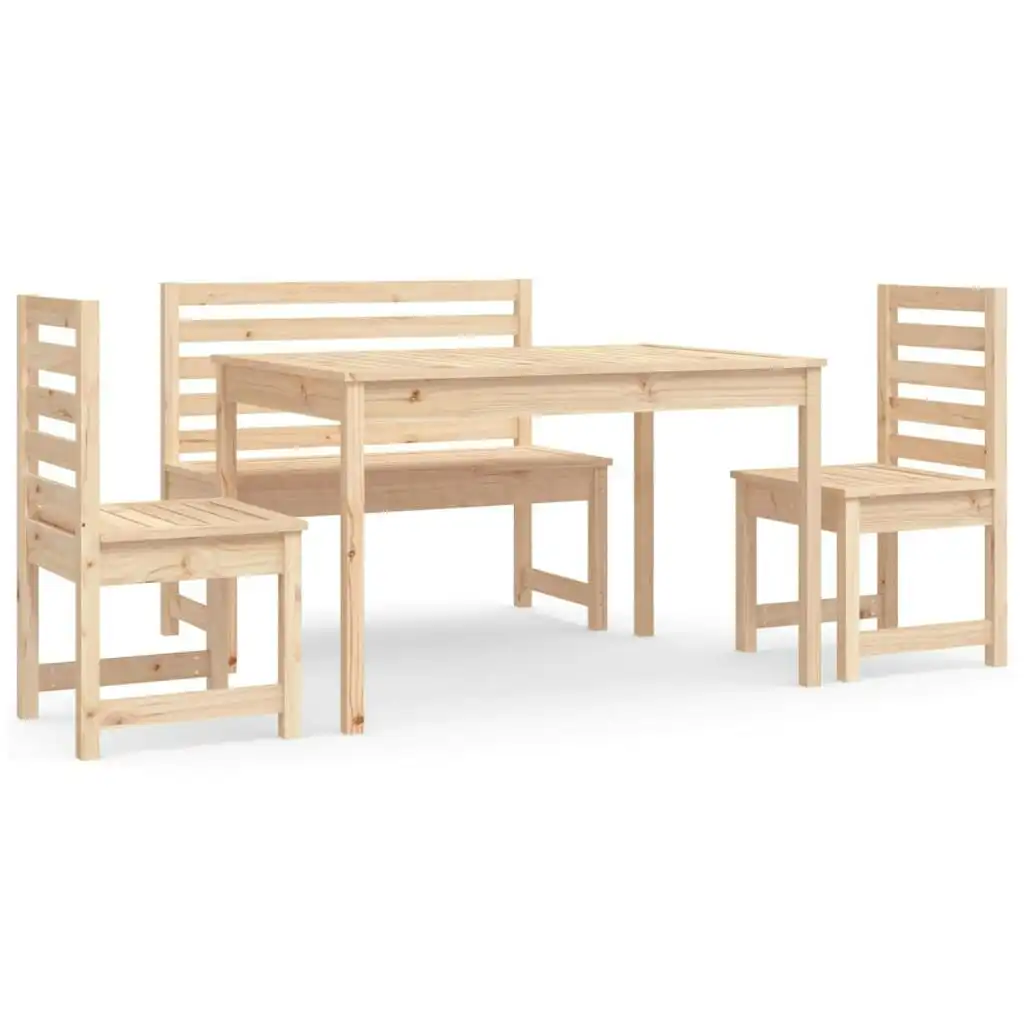 4 Piece Garden Dining Set Solid Wood Pine 3154695