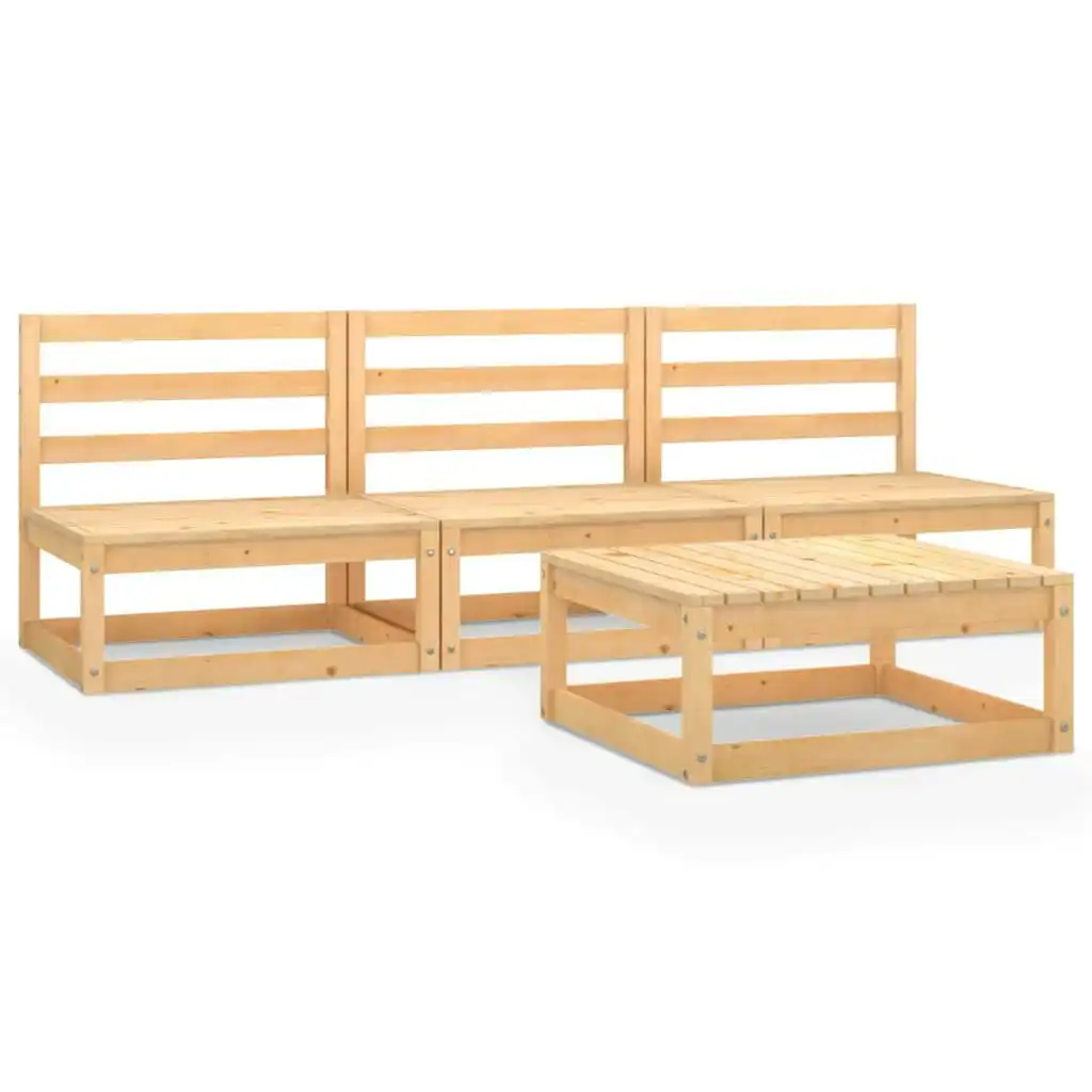 4 Piece Garden Lounge Set Solid Pinewood 3075304