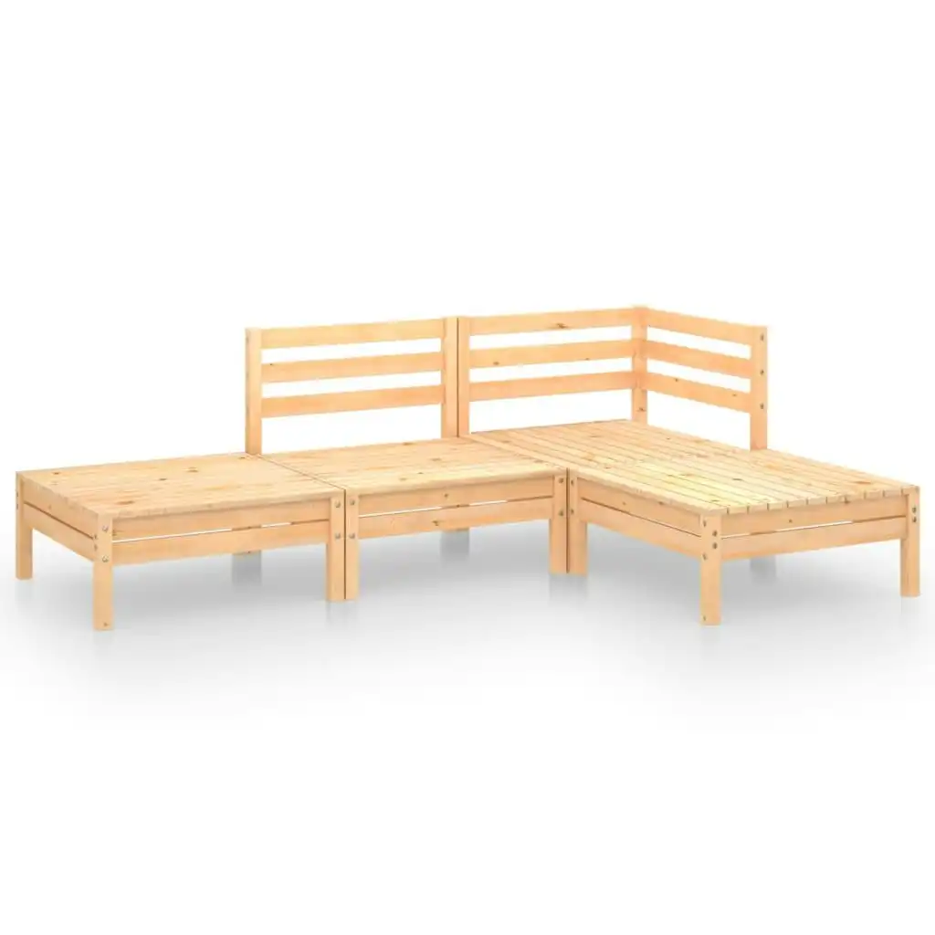 4 Piece Garden Lounge Set Solid Pinewood 3082617