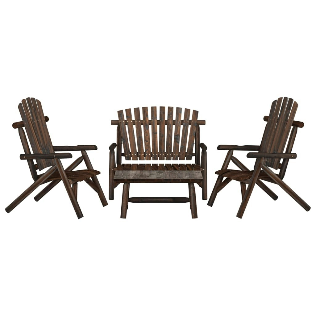 4 Piece Garden Lounge Set Solid Wood Spruce 3185514