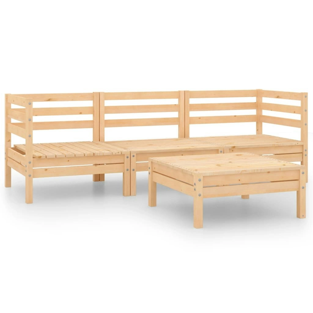 4 Piece Garden Lounge Set Solid Wood Pine 3082467