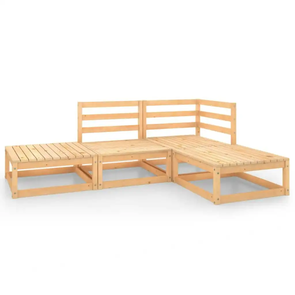 4 Piece Garden Lounge Set Solid Pinewood 3075474