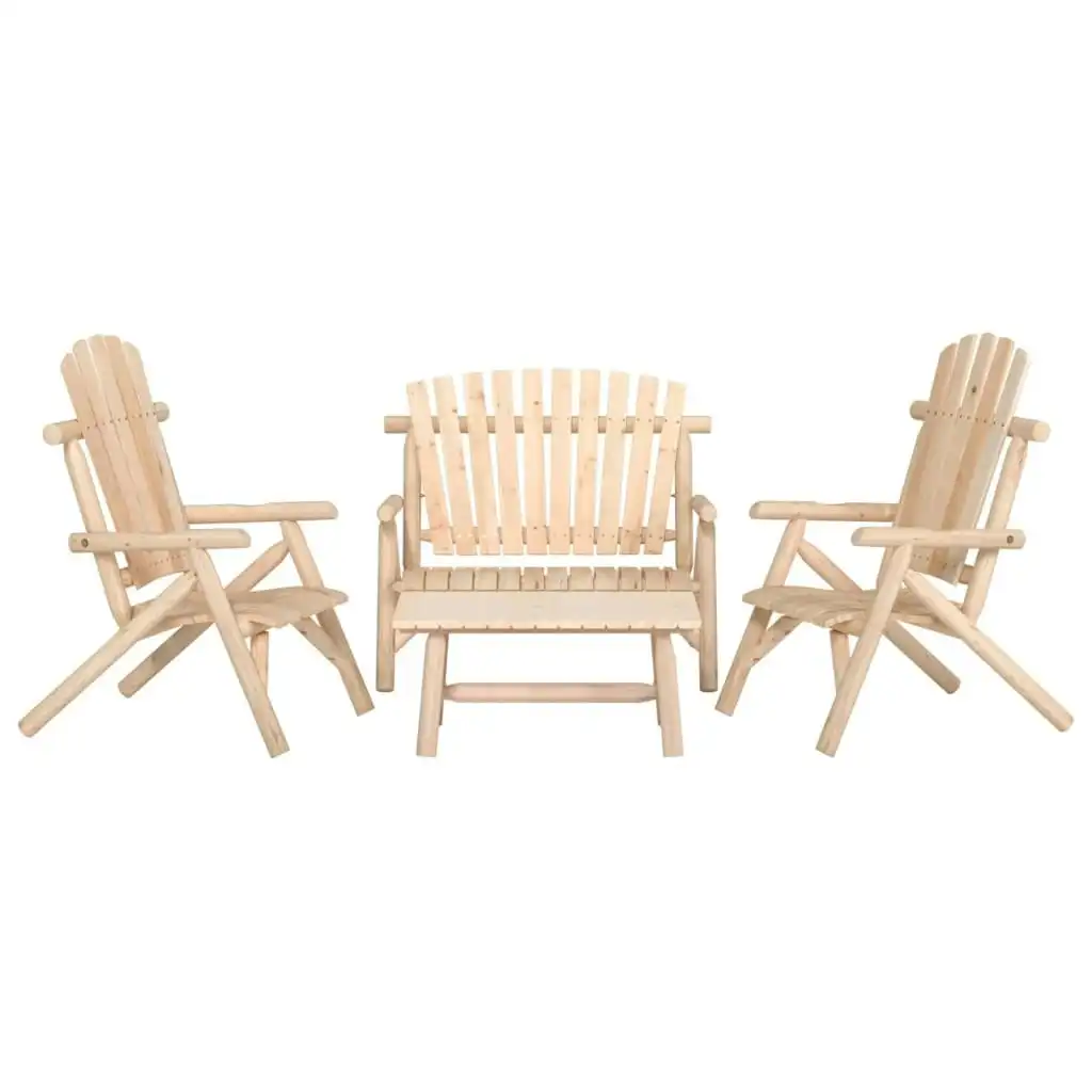 4 Piece Garden Lounge Set Solid Wood Spruce 3185513