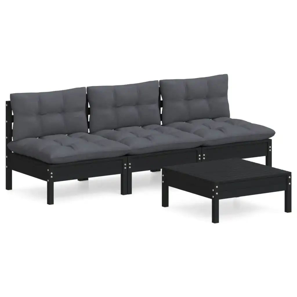 4 Piece Garden Lounge Set with Anthracite Cushions Pinewood 3096086