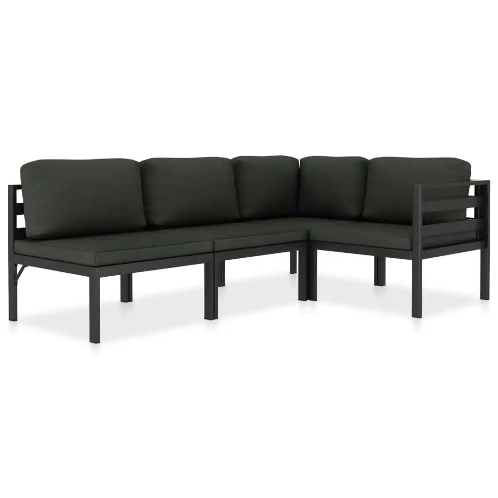 4 Piece Garden Lounge Set with Cushions Aluminium Anthracite 49231