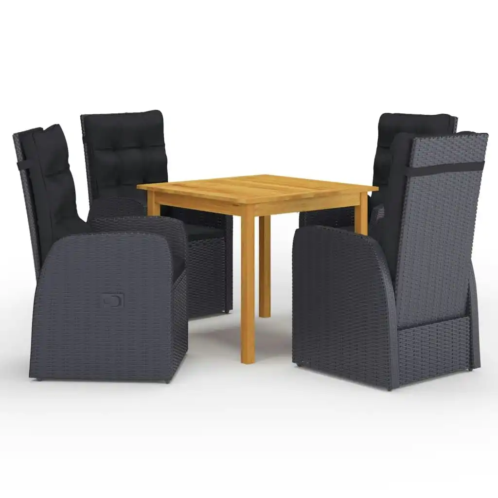 5 Piece Garden Dining Set Black 3067719