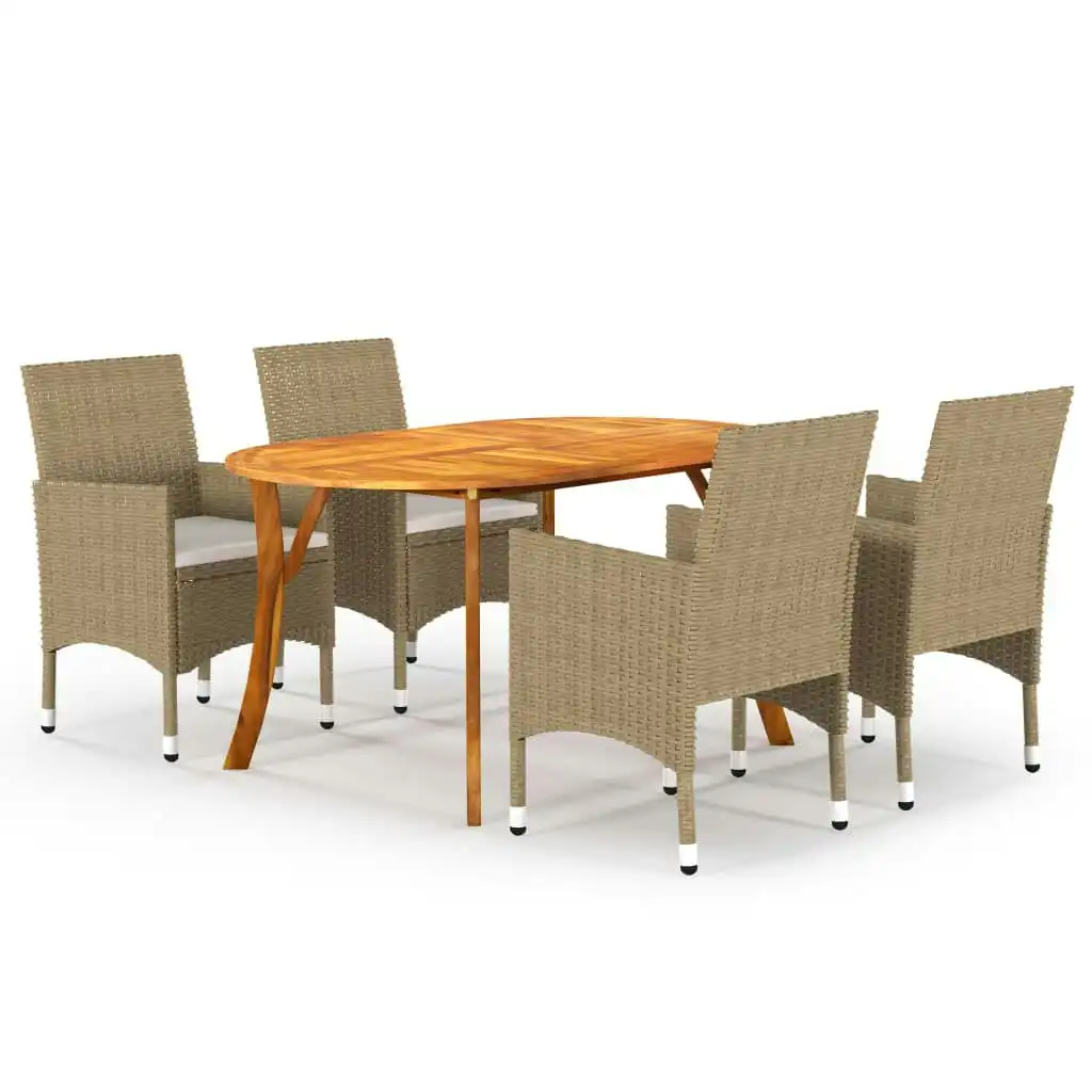 5 Piece Garden Dining Set Beige 3071985