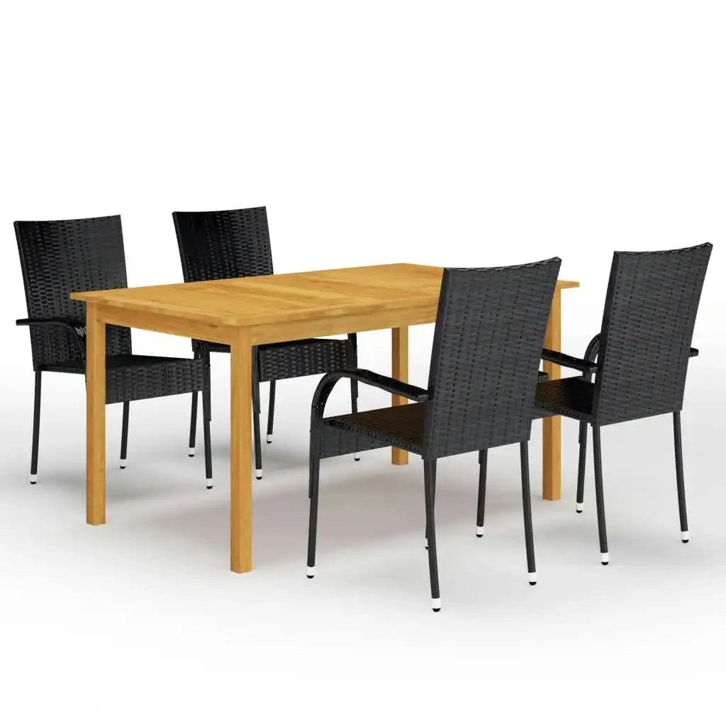 5 Piece Garden Dining Set Black 3067784