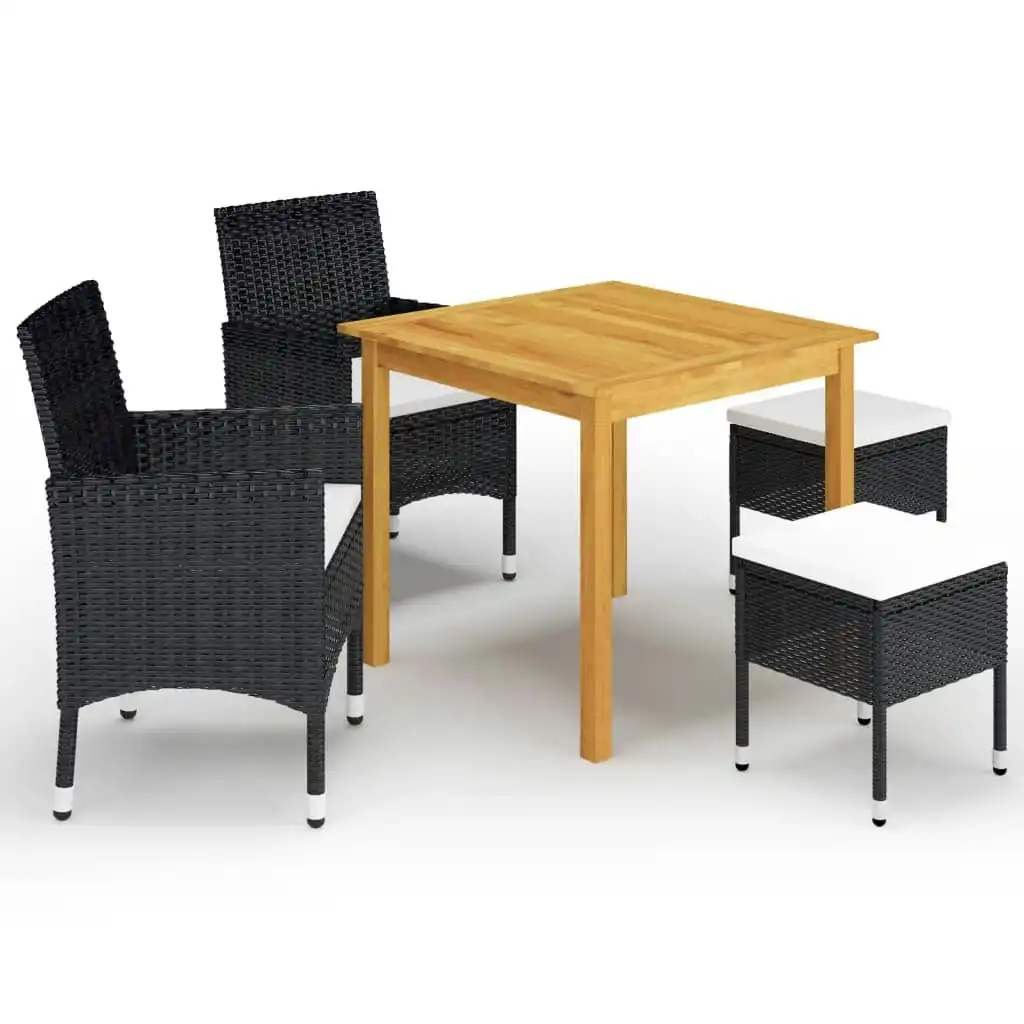 5 Piece Garden Dining Set Black 3067683