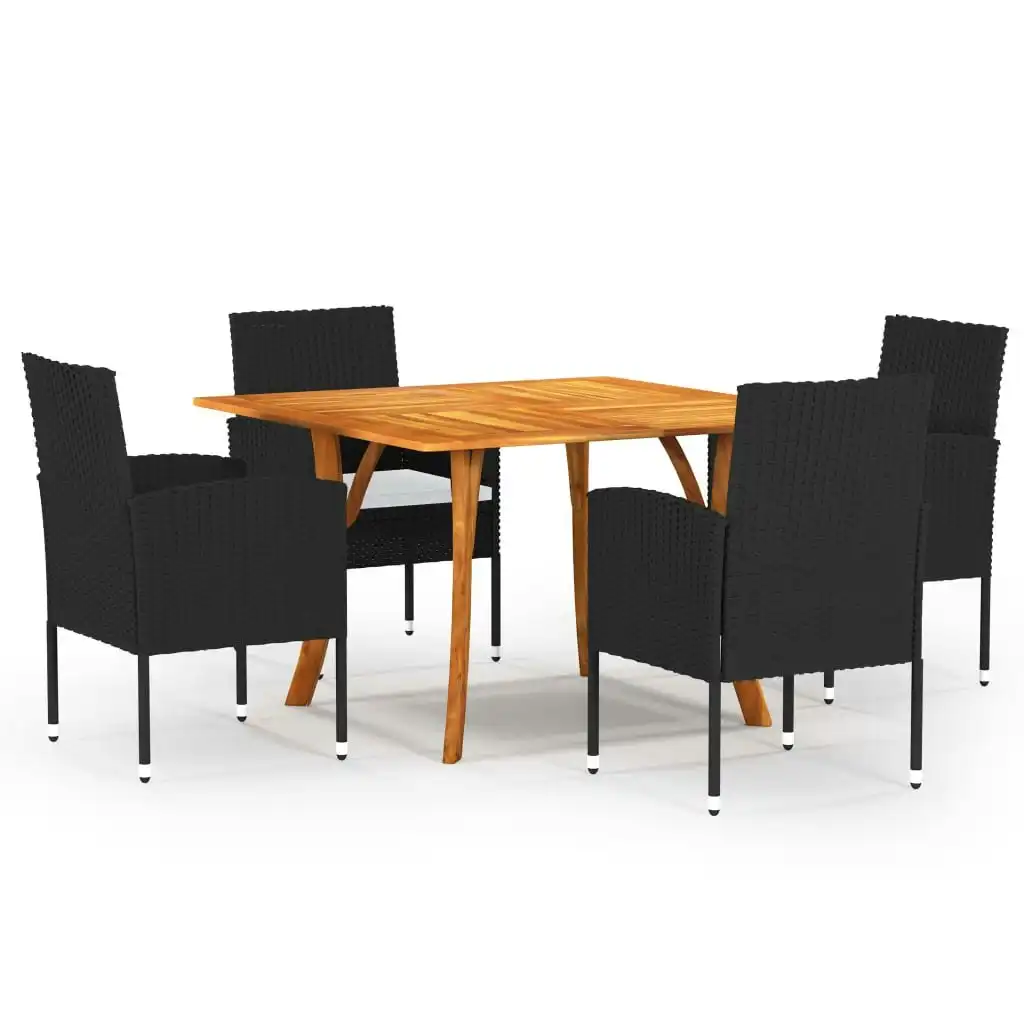 5 Piece Garden Dining Set Black 3071970