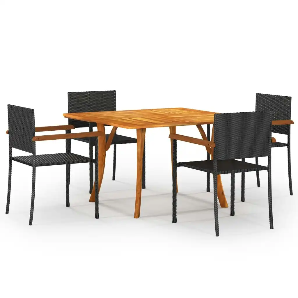 5 Piece Garden Dining Set Black 3071951