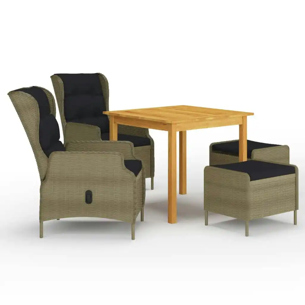 5 Piece Garden Dining Set Brown 3067752