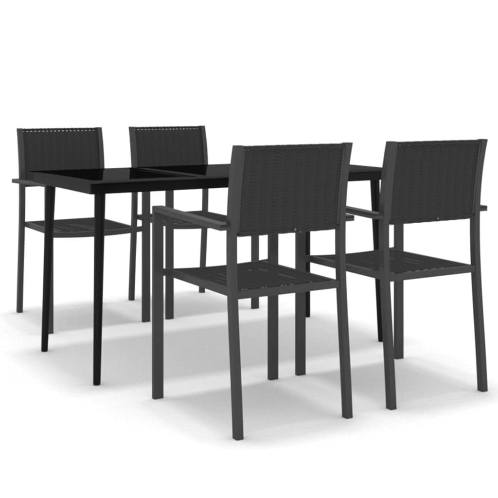 5 Piece Garden Dining Set Black 3099277