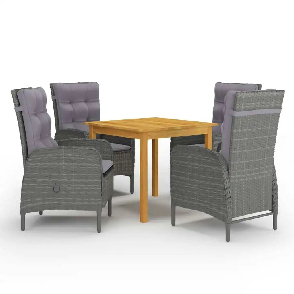 5 Piece Garden Dining Set Grey 3067681