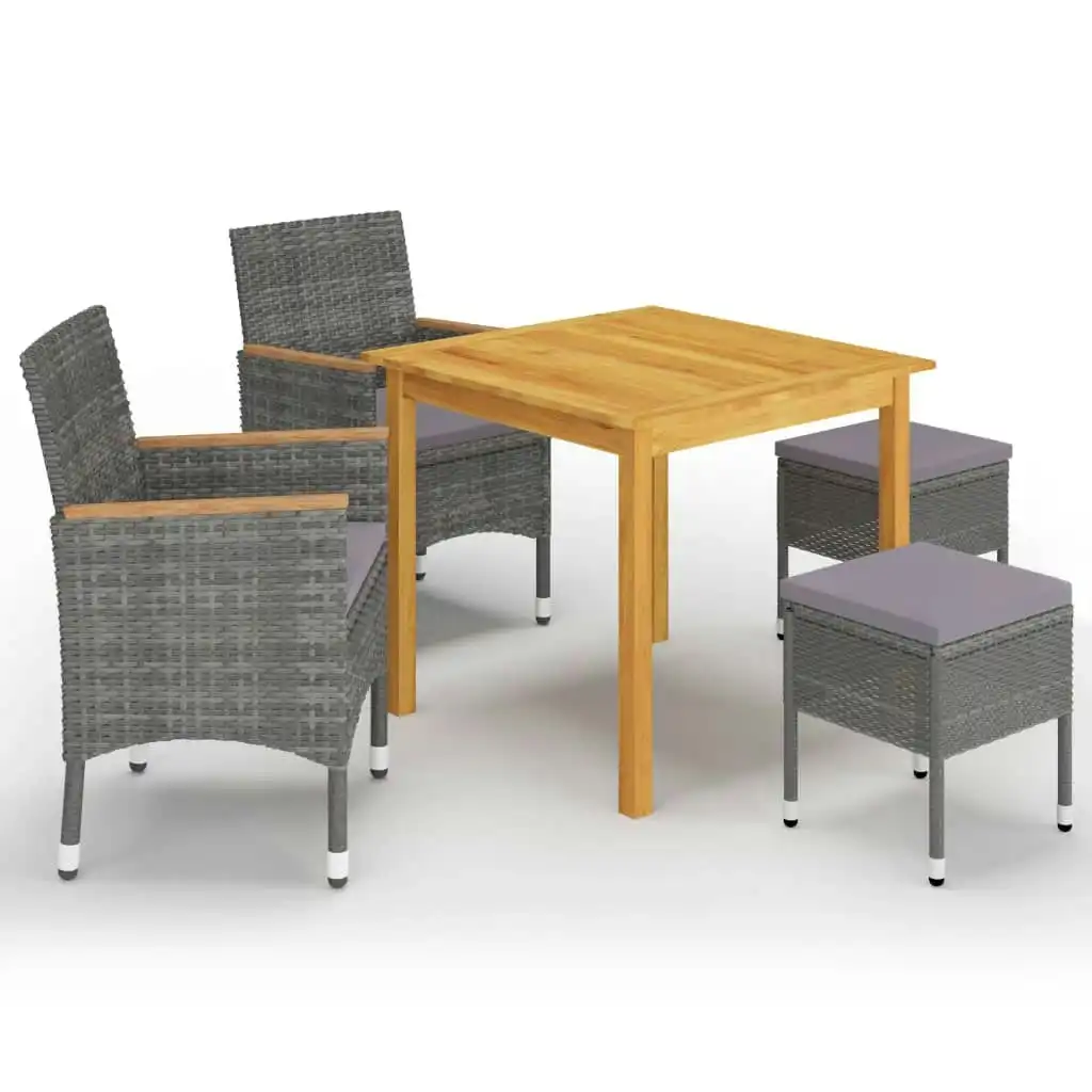 5 Piece Garden Dining Set Grey 3067688