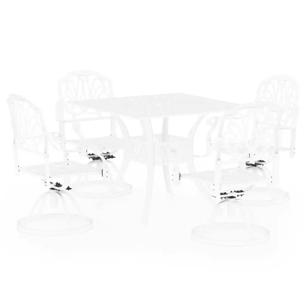 5 Piece Bistro Set Cast Aluminium White 3070624