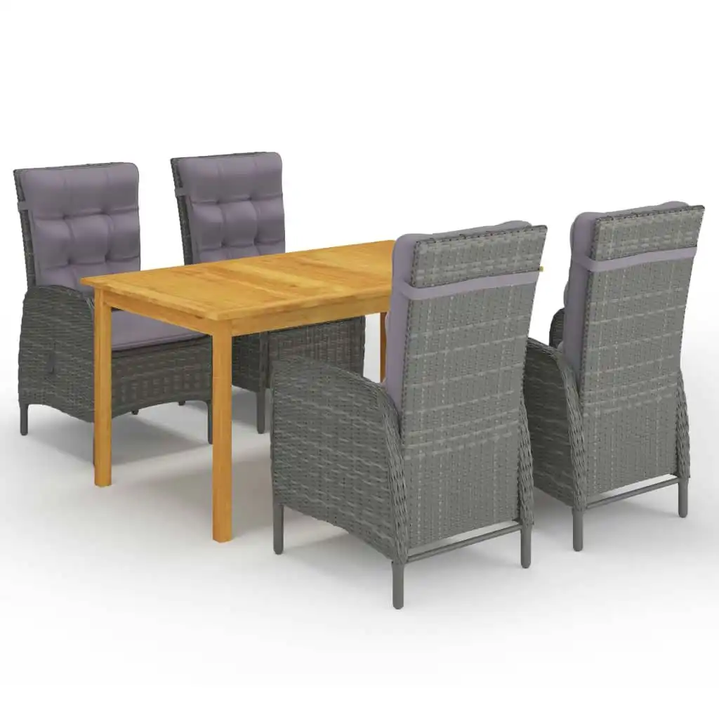 5 Piece Garden Dining Set Grey 3067773