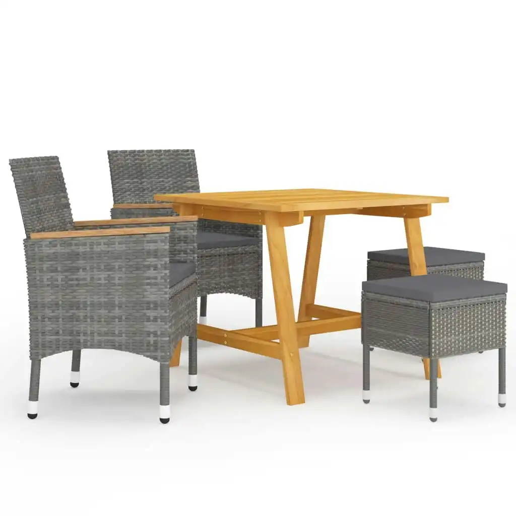 5 Piece Garden Dining Set Grey 3068696