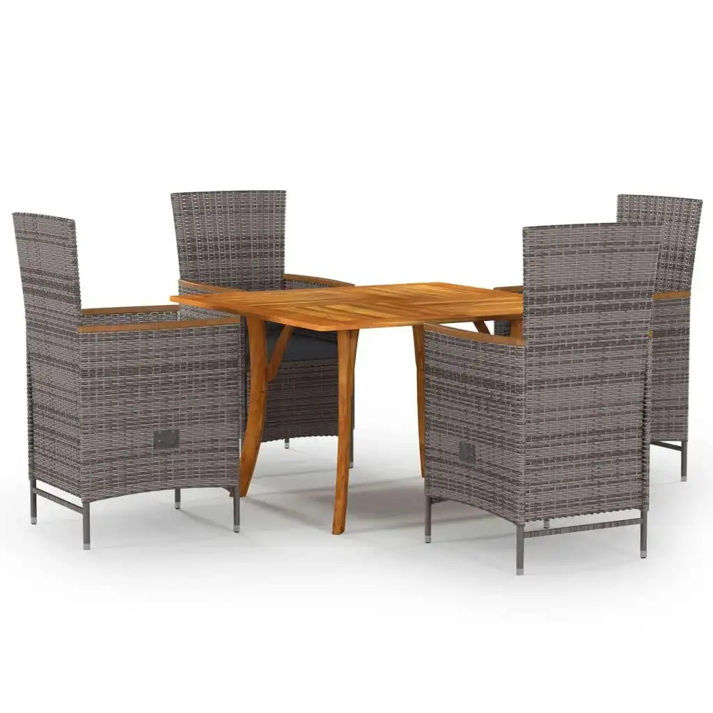 5 Piece Garden Dining Set Grey 3071953