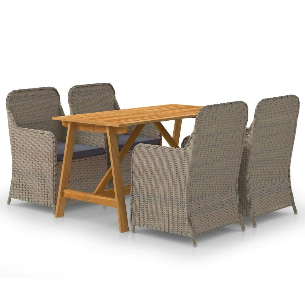 5 Piece Garden Dining Set Brown 3068770