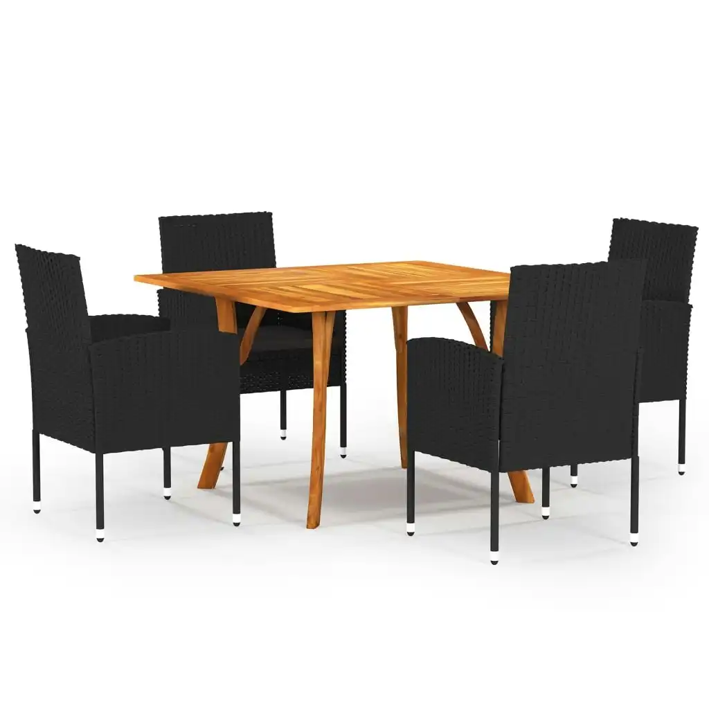 5 Piece Garden Dining Set Dark Black 3071972