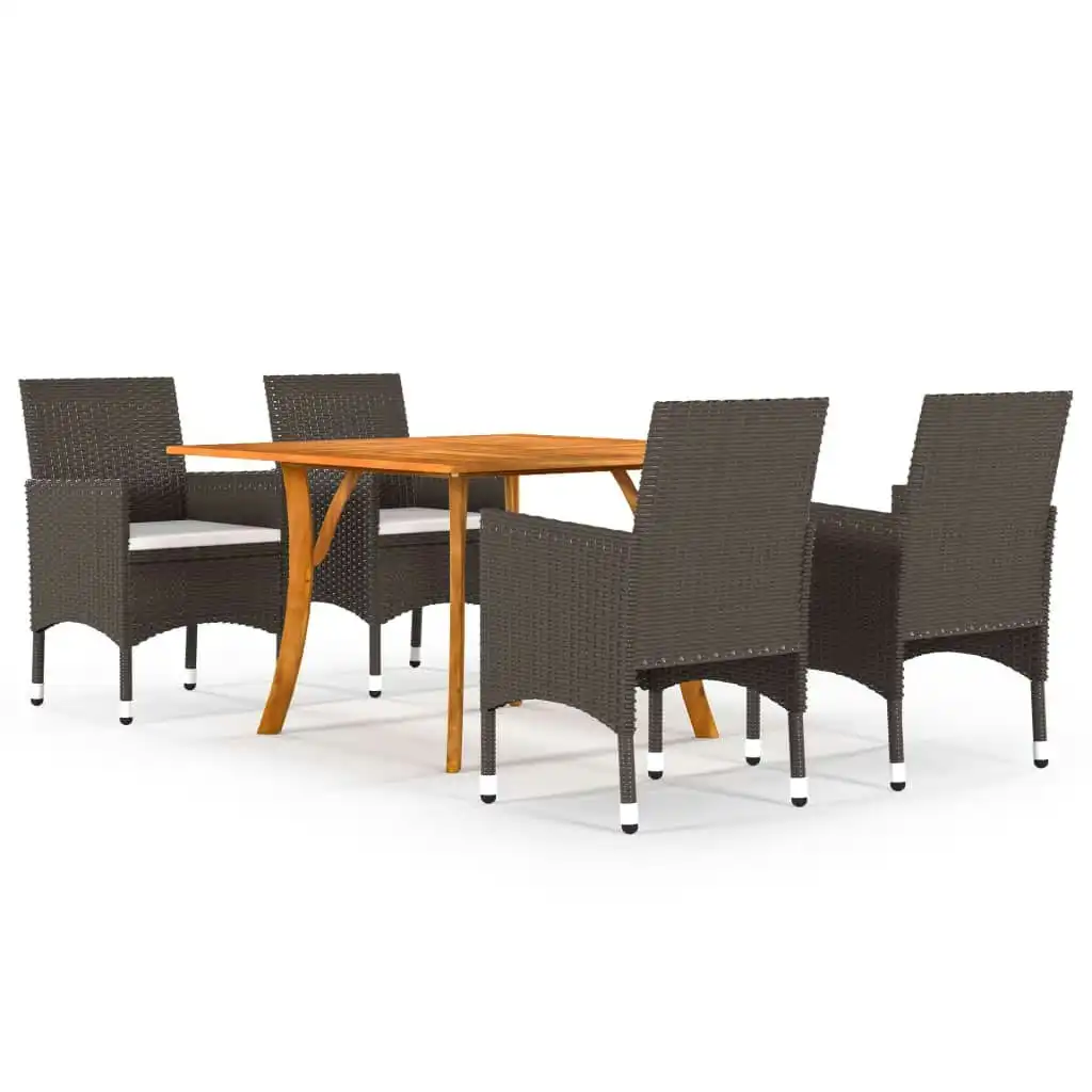 5 Piece Garden Dining Set Brown 3071932