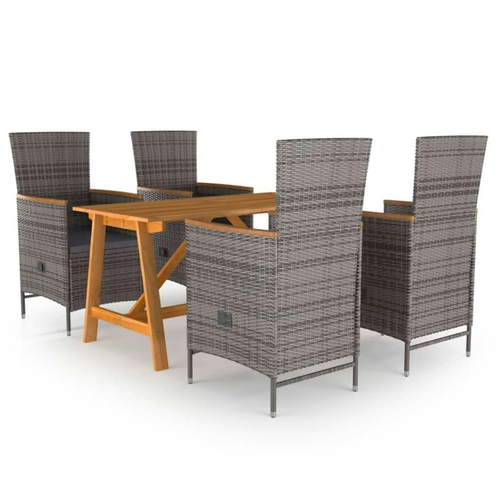 5 Piece Garden Dining Set Grey 3068758