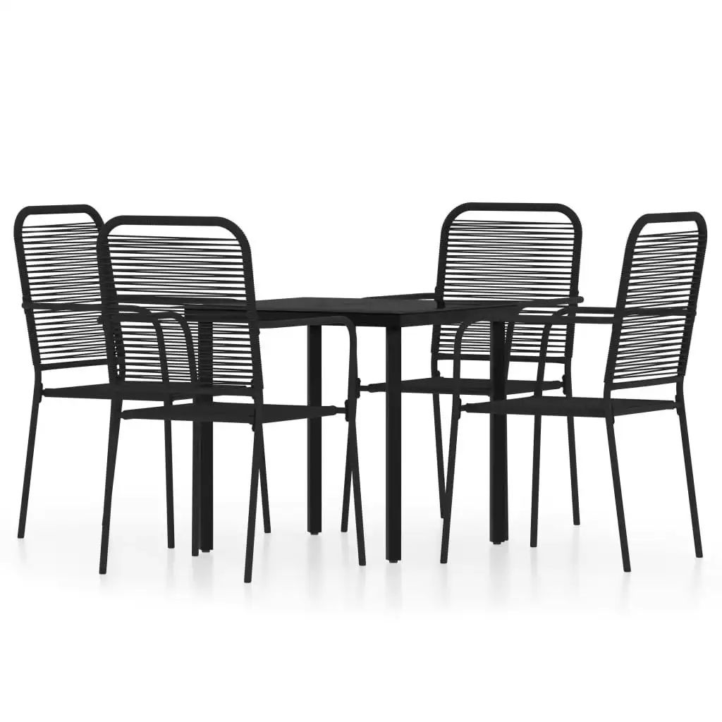 5 Piece Garden Dining Set Black 3099138