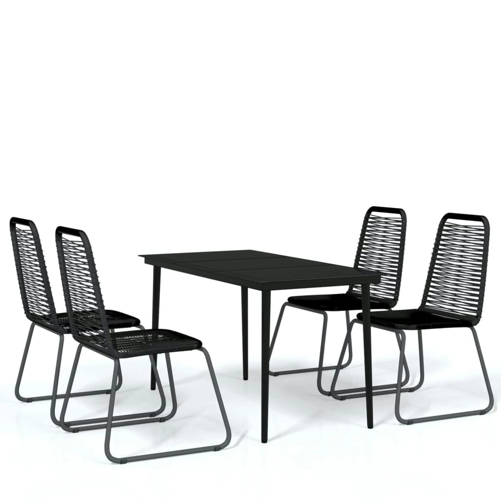 5 Piece Garden Dining Set Black 3099097