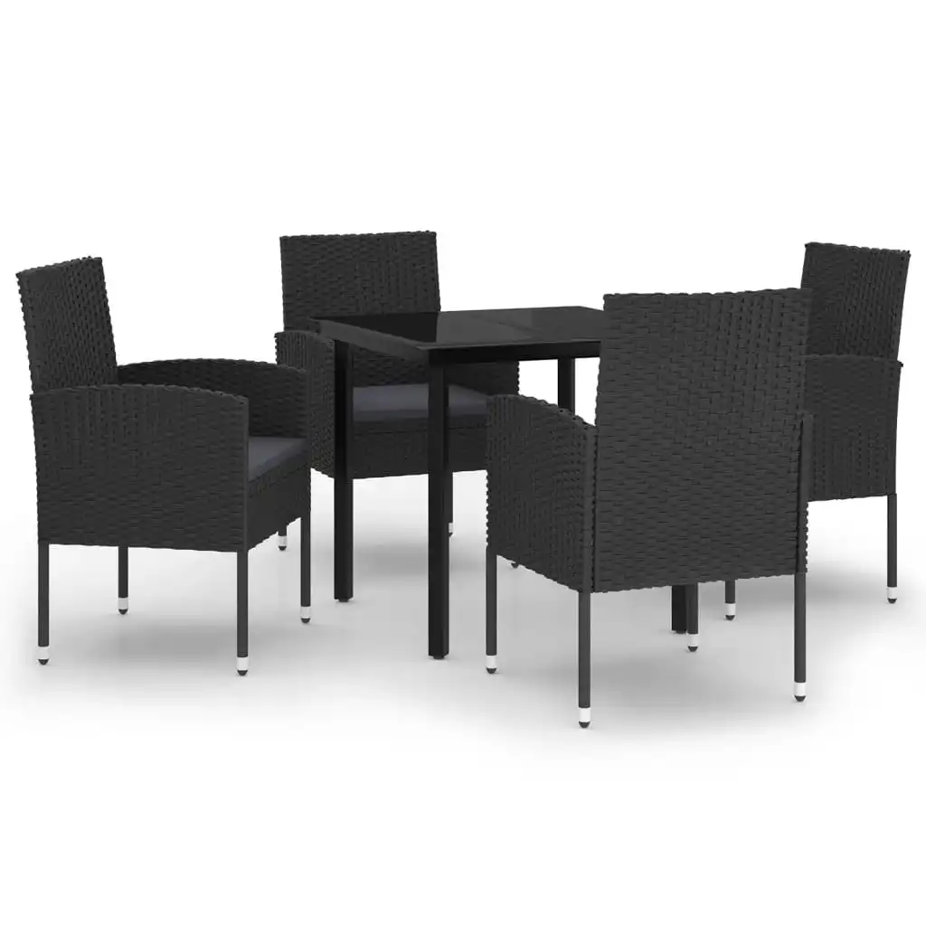 5 Piece Garden Dining Set Black 3099614