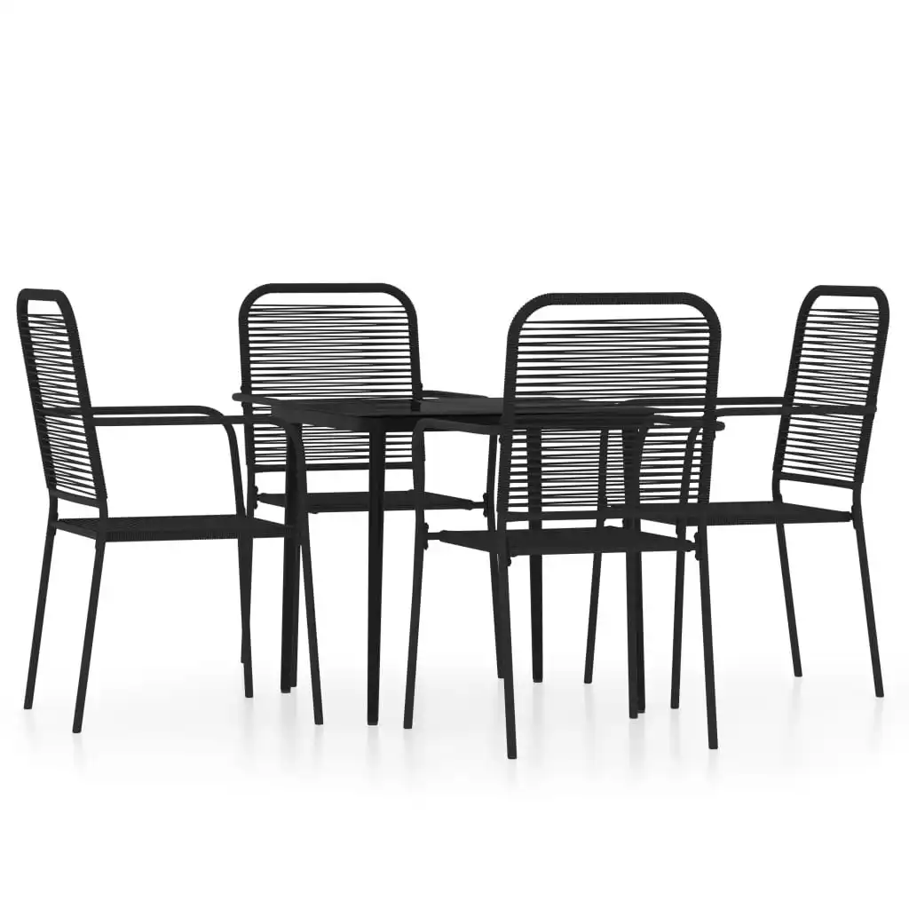 5 Piece Garden Dining Set Black 3099144